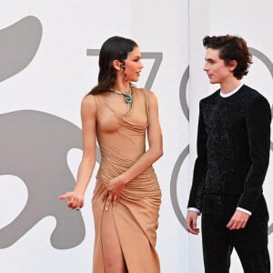 Zendaya et Timothée Chalamet assistent à la projection du film "Dune" lors du 78e Festival International du Film de Venise (La Mostra). Venise, le 3 septembre 2021.