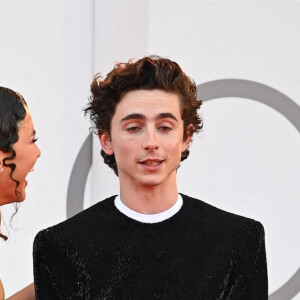 Zendaya et Timothée Chalamet assistent à la projection du film "Dune" lors du 78e Festival International du Film de Venise (La Mostra). Venise, le 3 septembre 2021.