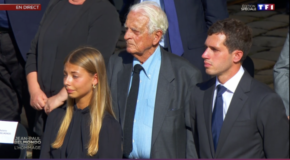 Stella et Victor Belmondo lors de l'hommage national rendu à Jean-Paul Belmondo.