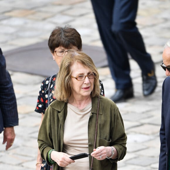 Nathalie Baye et Patrick Chesnais lors de l'hommage à Jean-Paul Belmondo à Paris le 9 septembre 2021 . Photo par David Niviere/ABACAPRESS.COM