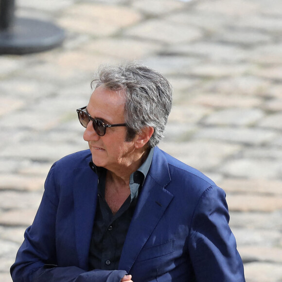 Richard Anconina lors de la cérémonie d'hommage national à Jean-Paul Belmondo à l'Hôtel des Invalides à Paris, France, le 9 septembre 2021. © Dominique Jacovides/Bestimage 