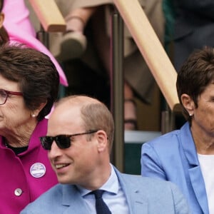 Le prince William, duc de Cambridge, et Catherine (Kate) Middleton, duchesse de Cambridge, dans les tibunes du tournoi de tennis de Wimbledon au All England Lawn Tennis and Croquet Club à Londres, Royaume Uni, le 10 juillet 2021.