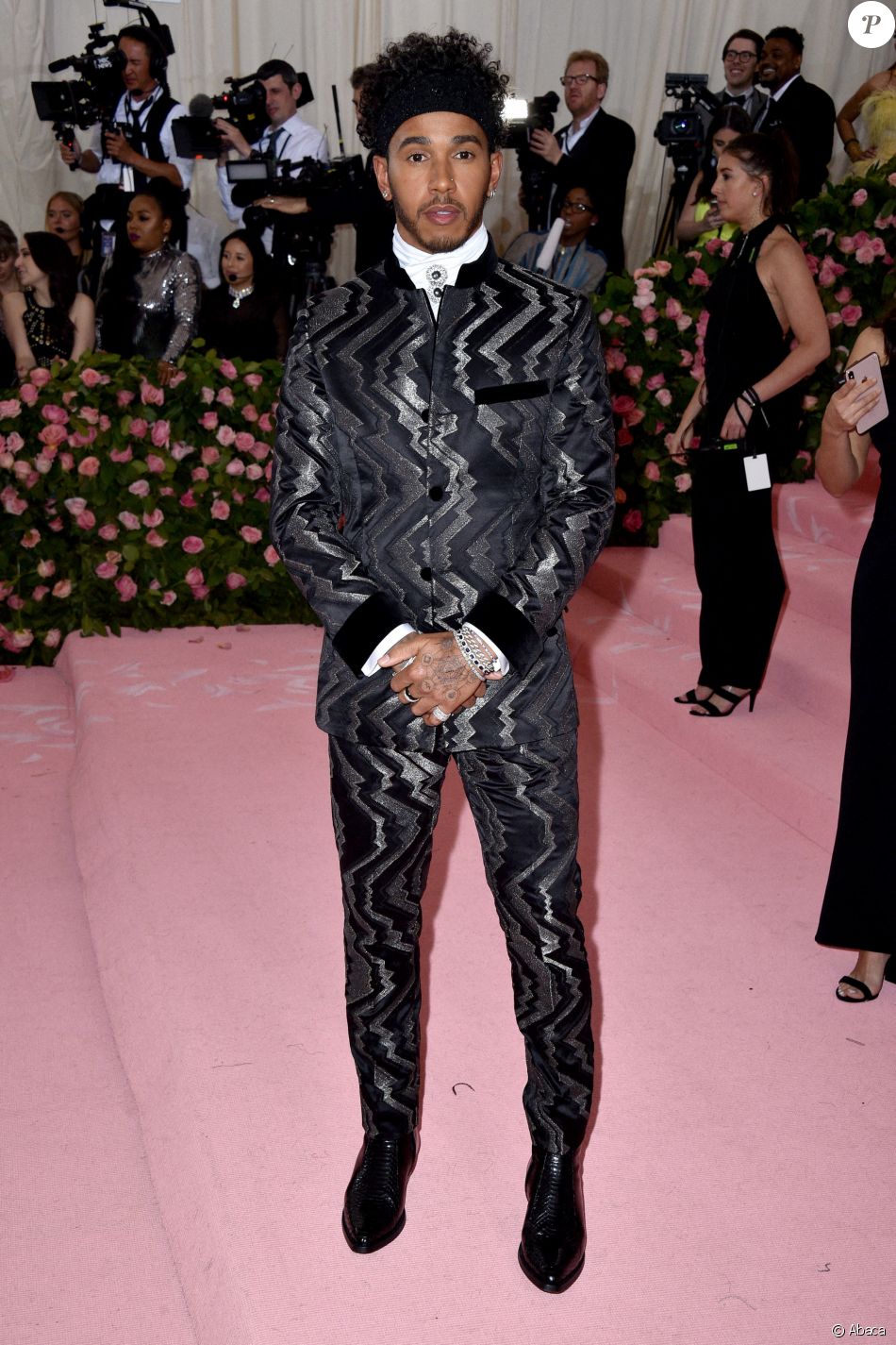 Lewis Hamilton au Met Gala 2019 à New York. Le 6 mai 2019. Purepeople