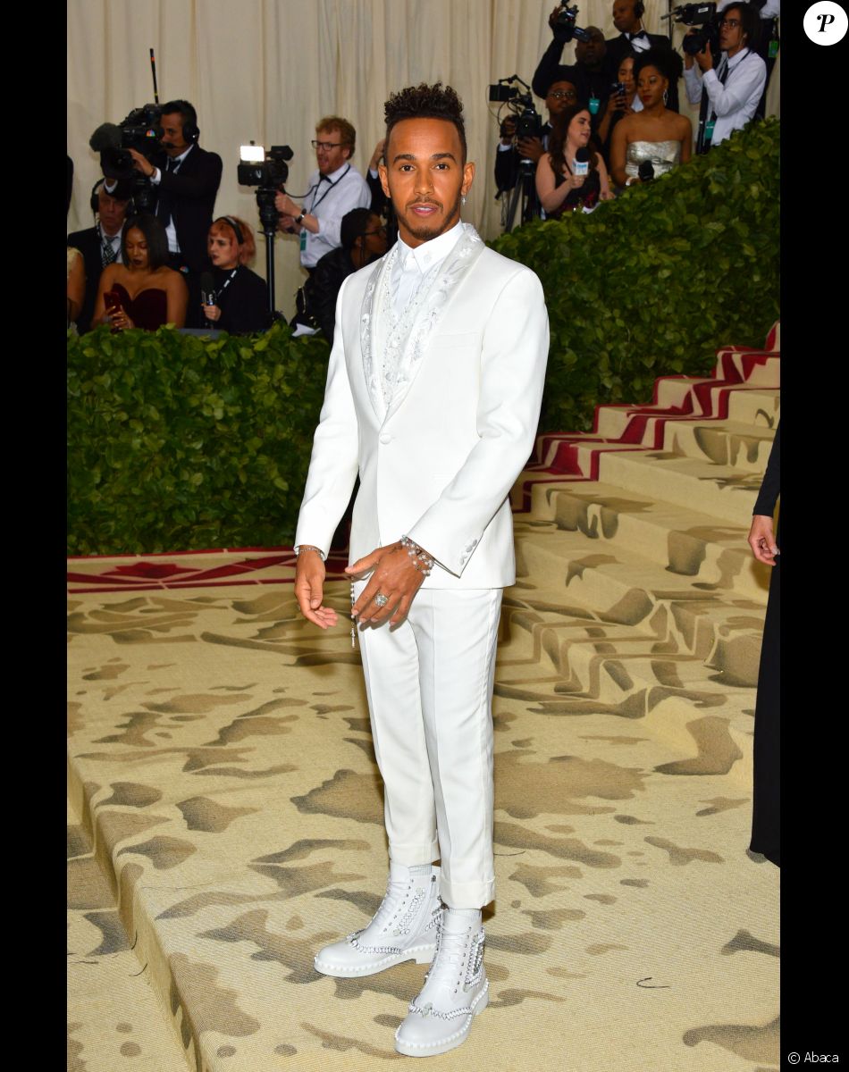Lewis Hamilton assiste au Met Gala 2018 au Metropolitan Museum of Art. New York, le 7 mai 2018.