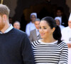 Le prince Harry et Meghan Markle (enceinte de son fils Archie) en visite à la Villa des Ambassadeurs à Rabat lors de leur voyage officiel au Maroc. Le 25 février 2019