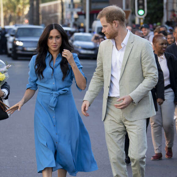 Le prince Harry, duc de Sussex, et Meghan Markle, duchesse de Sussex, visitent le quartier de Bo Kaap dit "Cape Malay" au Cap, Afrique du Sud, le 23 septembre 2019. lors d'une visite officielle du couple en Afrique du Sud.