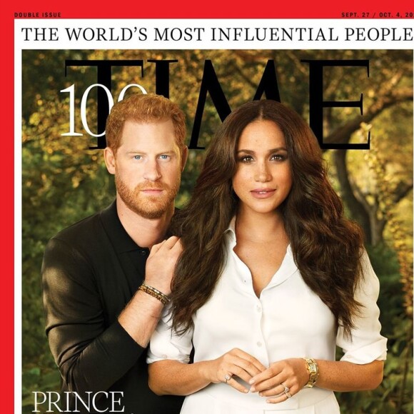 Le prince Harry et Meghan Markle en couverture du nouveau "Time Magazine" et son édition spéciale sur les 100 personnes les plus influentes. Septembre 2021
