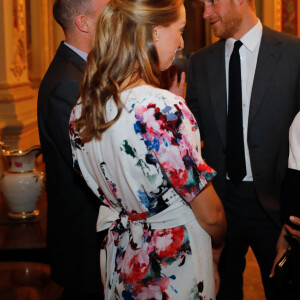 Le prince Harry, duc de Sussex, et Meghan Markle, enceinte, duchesse de Sussex, lors du cocktail d'accueil au Endeavour fund Awards au Drapers' Hall à Londres le 7 février 2019.