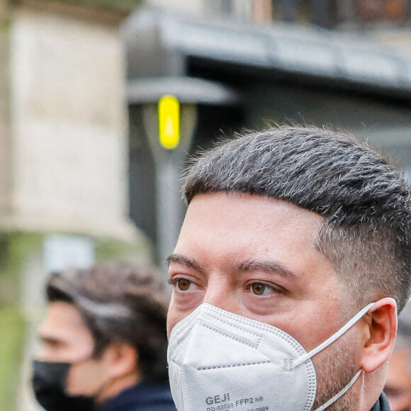 Chris Marques - Arrivées aux Obsèques du danseur étoile Patrick Dupond en l'église Saint-Roch à Paris, France, le 11 mars 2021.