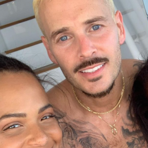 Christina Milian, son mari M. Pokora et sa fille Violet en vacances dans le sud de la France. Août 2021.