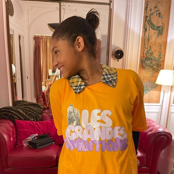 M. Pokora, Christina Milian et sa fille Violet dans les coulisses du Théâtre de la Madeleine. Le 17 septembre 2021.