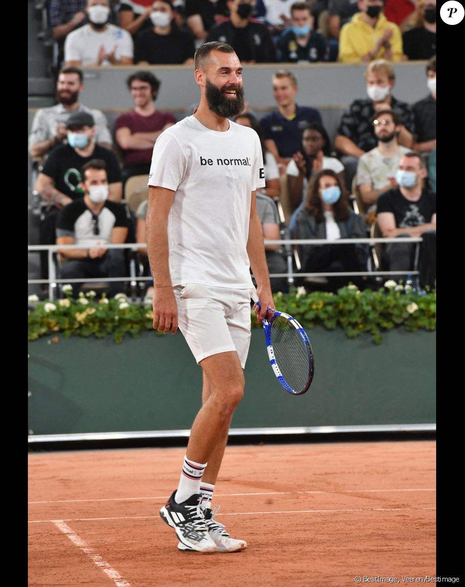 Exclusif - Benoît Paire - Benoît Paire, Gaël Monfils, Domingo (Pierre Alexis Bizot) et Zerator (Adrien Nougaret) deux streamers se rencontrent lors d'un match de tennis à Roland Garros, Paris le 18 septembre 2021. © Veeren/Bestimage