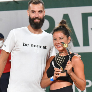Exclusif - Benoît Paire et sa compagne Julie Bertin - Benoît Paire, Gaël Monfils, Domingo (Pierre Alexis Bizot) et Zerator (Adrien Nougaret) deux streamers se rencontrent lors d'un match de tennis à Roland Garros, Paris. © Veeren/Bestimage