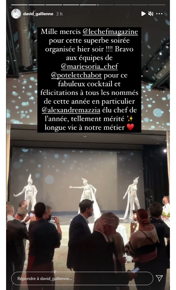 Soirée "Trophées Le Chef" 2021 avec David Gallienne, Mory Sacko et Camille Delcroix. Michel Sarran, viré de "Top Chef", a retrouvé son remplaçant Glenn Viel dans le jury.