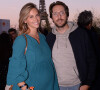 Exclusif - Ophélie Meunier (enceinte) et son mari Mathieu Vergne - Soirée Orange au restaurant du café de l'homme à Paris.  © Rachid Bellak/Bestimage 