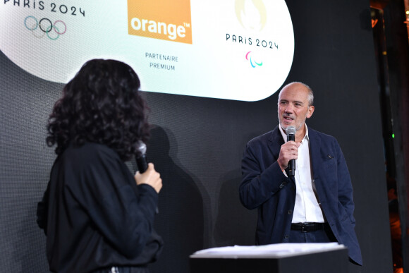 Exclusif - Aïda Touihri, Stéphane Richard (Président-Directeur Général d'Orange) - Soirée Orange objectif 2024 au restaurant du café de l'homme à Paris le 23 septembre 2021.© Rachid Bellak/Bestimage 