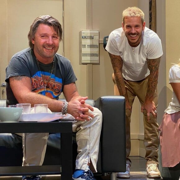 M. Pokora, Estelle Lefébure et Philippe Lellouche se préparent à la première de la pièce "Les grandes ambitions". Le 17 septembre 2021.