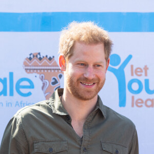 Le prince Harry, duc de Sussex, lors d'une visite au Kasane Health Post, géré par l'association caritative Sentebale, à Kasane, au Botswana. En 2019.