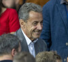 Nicolas Sarkozy au match de football ligue 1 Uber Eats PSG - Montpellier (2-0) au Parc des Princes à Paris le 25 septembre 2021