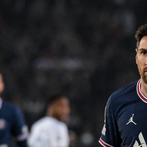 Attitude de Lionel Leo Messi ( 30 - PSG ) - Victoire du PSG (2) face à Manchester City (0) lors de la deuxième journée de la Ligue des champions au Parc des Princes à Paris le 28 septembre 2021. © Federico Pestellini/Panoramic/Bestimage