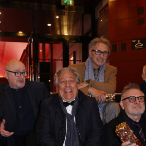 César d'anniversaire pour le Splendide - Marie Anne Chazel, Michel Blanc, Christian Clavier, Thierry Lhermitte, Gérard Jugnot, Josiane Balasko, Bruno Moynot lors de la pressroom (press room) remise des prix lors de la 46ème cérémonie des César à l'Olympia à Paris le 12 mars 2021 © Thomas Samson / Pool / Bestimage