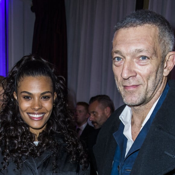 Vincent Cassel et sa femme Tina Kunakey - Dîner de gala de l'association AEM (Un Avenir pour les Enfants du Monde) au bénéfice des enfants du Rwanda organisée par B.Djian au Pavillon Ledoyen à Paris, France, le 11 décembre 2018. © Olivier Borde/Bestimage 