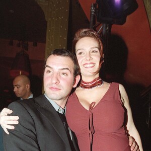 Jean Dujardin et sa première femme Gaëlle Demars, enceinte, à Paris