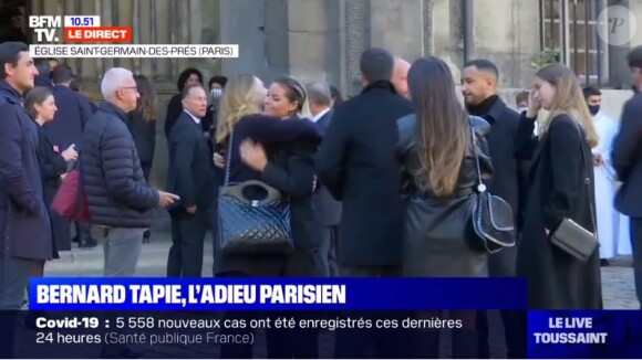 Sophie Tapie - Messe hommage à Bernard Tapie, à l'église Saint-Germain-des-Prés de Paris, le 6 octobre 2021.