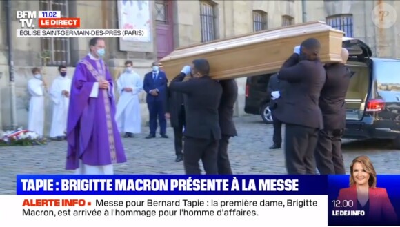 Messe hommage à Bernard Tapie, à l'église Saint-Germain-des-Prés de Paris, le 6 octobre 2021.