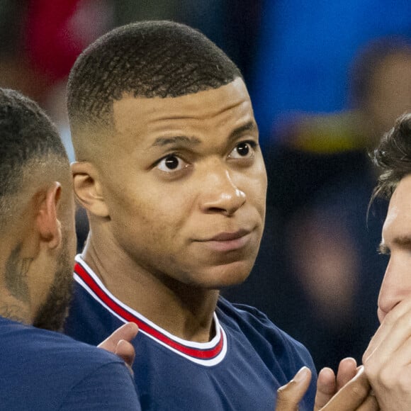 Neymar, Lionel Leo Messi et Kylian Mbappé - Victoire du PSG (2) face à Manchester City (0) lors de la deuxième journée de la Ligue des champions au Parc des Princes à Paris le 28 septembre 2021. © Cyril Moreau/Bestimage