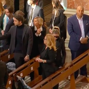 Sortie de la messe funéraire pour Bernard Tapie en la cathédrale de la Major à Marseille le 8 octobre 2021