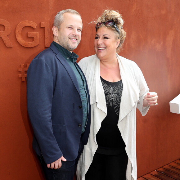 Marianne James et son compagnon Bertrand Edl - Jour 10 - Les célébrités au village des Internationaux de Tennis de Roland Garros à Paris. Le 6 juin 2017 © Moreau-Jacovides / Bestimage 