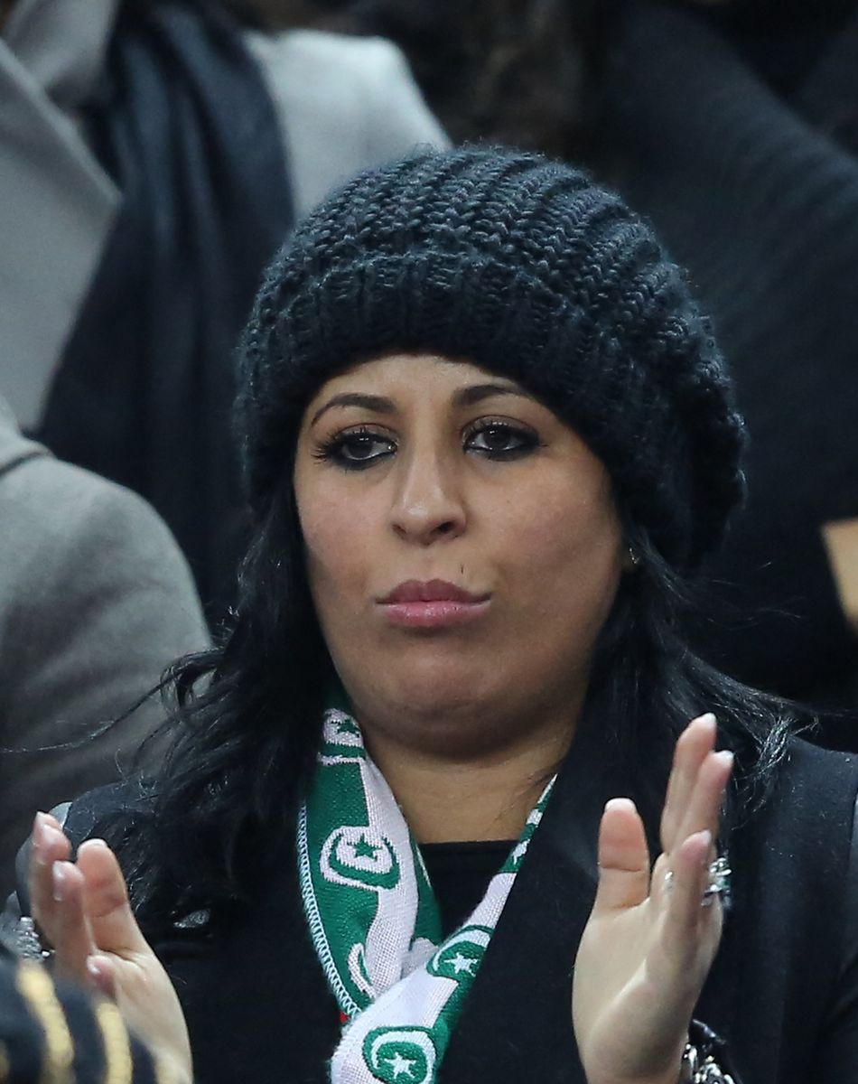 Wahiba Ribery (femme de Franck Ribery) - People asssitent a la victoire des bleus face a l'Ukraine sur le score de 3 buts a 0 qui se qualifient pour le mondial au Bresil, au stade de France a Saint-Denis le 19 novembre 2013.