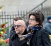 Pascal Obispo et son fils Sean - Sorties de l'église de la Madeleine après les obsèques de Johnny Hallyday à Paris, le 9 décembre 2017. © Coadic Guirec/Bestimage