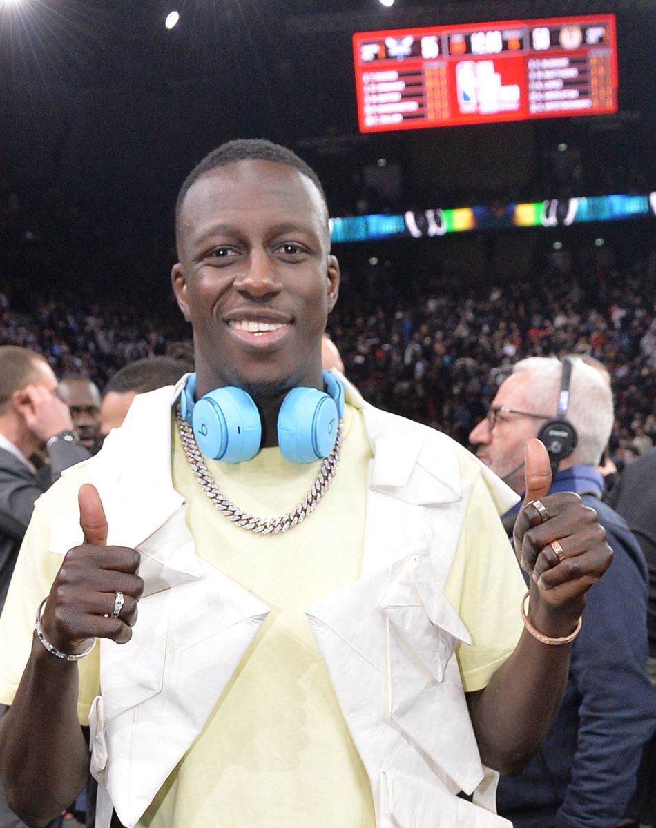 Benjamin Mendy au match de NBA Game Paris 2020 entre les Bucks de Milwaukee et les Charlotte Hornet à l'AccorHotels Arena à Paris le 24 janvier 2020. © Veeren / Bestimage