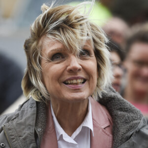 Evelyne Dheliat dans les tribunes des internationaux de France de tennis de Roland-Garros à Paris, le 7 juin 2019. © JB Autissier / Panoramic / Bestimage