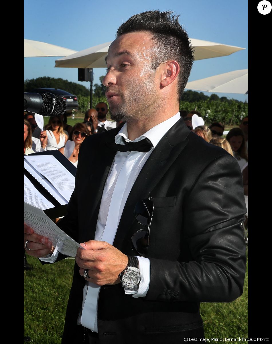 Exclusif - Mathieu Valbuena - Le footballeur international Rio Mavuba épouse Elodie, sa compagne depuis plus de 10 ans, le 17 Juin 2017 à la Mairie de Cestas près d'Arcachon et à par la suite retrouvé enfants, famille et amis au château Smith Haut Laffite pour une cérémonie en plein air. © Patrick Bernard-Thibaud Moritz/ Bestimage