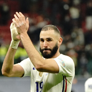 Karim Benzema (France) - Football: La France remporte la coupe de la Ligue des Nations en battant l'Espagne 2 buts à 1 à Milan le 10 octobre 2021. © Norbert Scanella/Panoramic/Bestimage