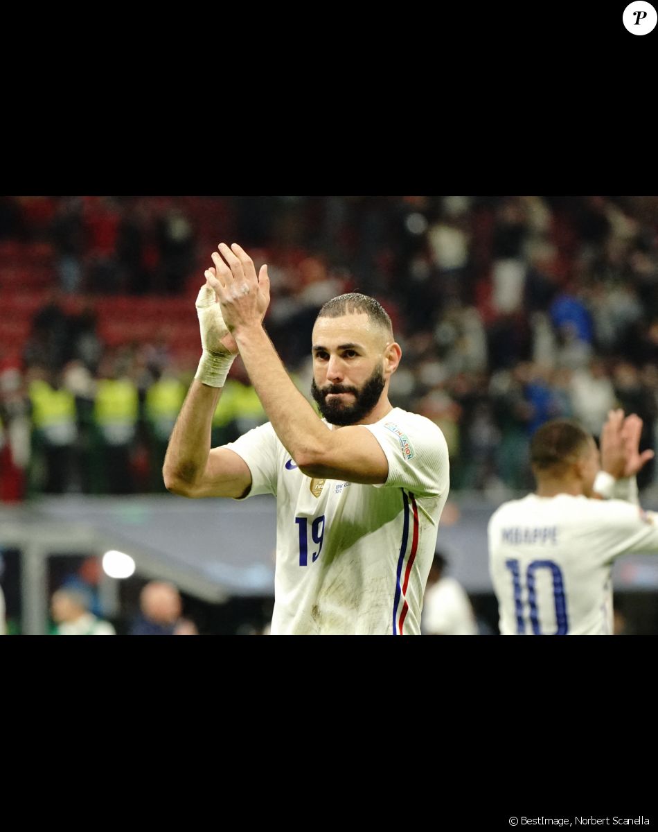 Karim Benzema (France) - Football: La France remporte la coupe de la Ligue des Nations en battant l'Espagne 2 buts à 1 à Milan le 10 octobre 2021. © Norbert Scanella/Panoramic/Bestimage