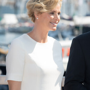 La princesse Charlene de Monaco - Le prince Albert et la princesse Charlene de Monaco, enceinte, inaugurent le nouveau Yacht Club de Monaco, Port Hercule, à Monaco le 20 juin 2014. 
