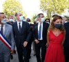 Visite du premier ministre Jean Castex, du ministre de la santé Olivier Véran et de la députée Coralie Dubost à la Grande-Motte le 11 Août 2020