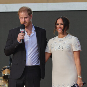 Le prince Harry et son épouse Meghan Markle à New York, lors du concert "Global Citizen Live", le 25 septembre 2021.