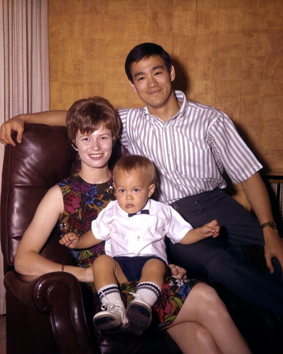 Bruce Lee, with his wife and son Brandon Lee circa 1967 File Reference # 33505_041THA For Editorial Use Only - All Rights Reserved Photo by The Hollywood Archive / Photoshot/ABACAPRESS.COM 