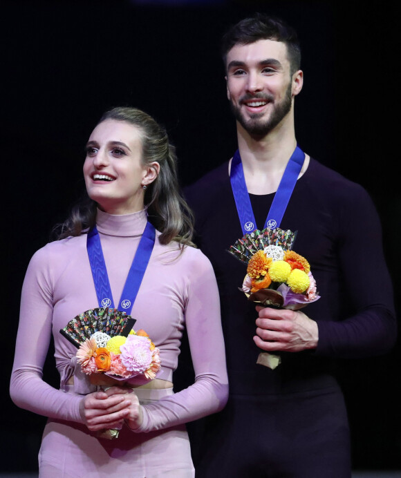 Gabriella Papadakis et Guillaume Cizeron - Les patineurs français Guillaume Cizeron et Gabriella Papadakis remportent la médaille d'or aux championnats du monde de patinage artistique à Saitama au Japon le 23 mars 2019.
