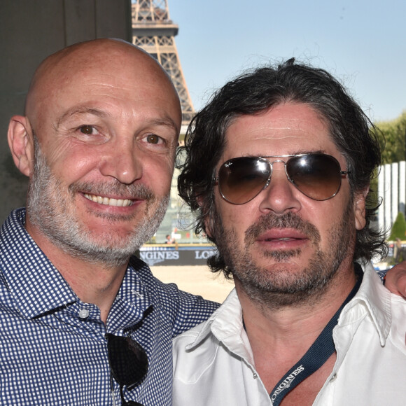 Exclusif - Frank Leboeuf, Christophe Bonnat - People lors du Longines Paris Eiffel Jumping au Champ de Mars à Paris, le 6 juillet 2018. © Veeren/Borde/Bestimage