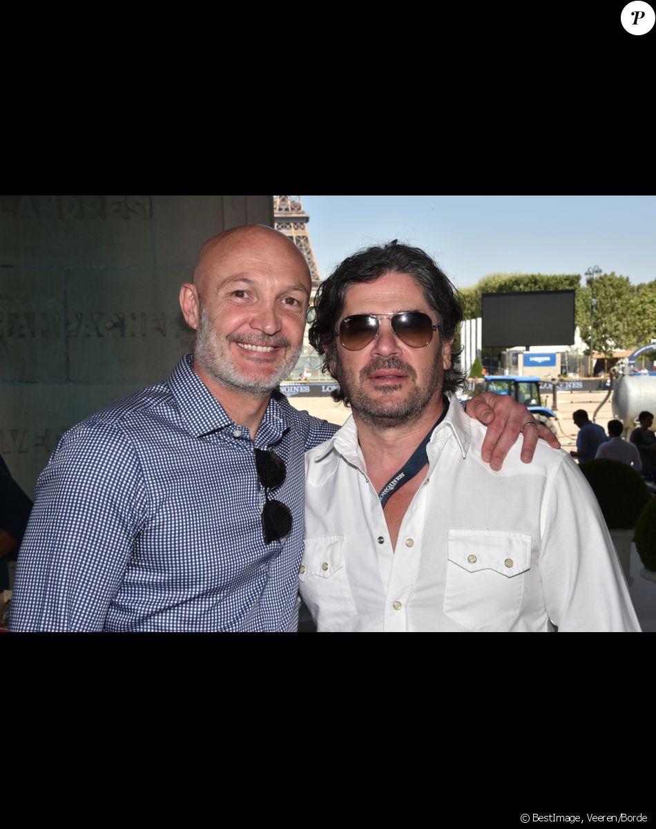 Exclusif - Frank Leboeuf, Christophe Bonnat - People lors du Longines Paris Eiffel Jumping au Champ de Mars à Paris, le 6 juillet 2018. © Veeren/Borde/Bestimage