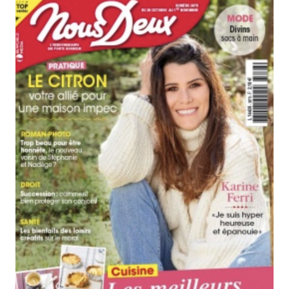 Karine Ferri fait la couverture du magazine "Nous Deux"