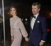 Le prince Frederik de Danemark et la princesse Mary arrivent au dîner de gala pour les représentants de l'industrie cinématographique danoise au Palais Fredensborg.