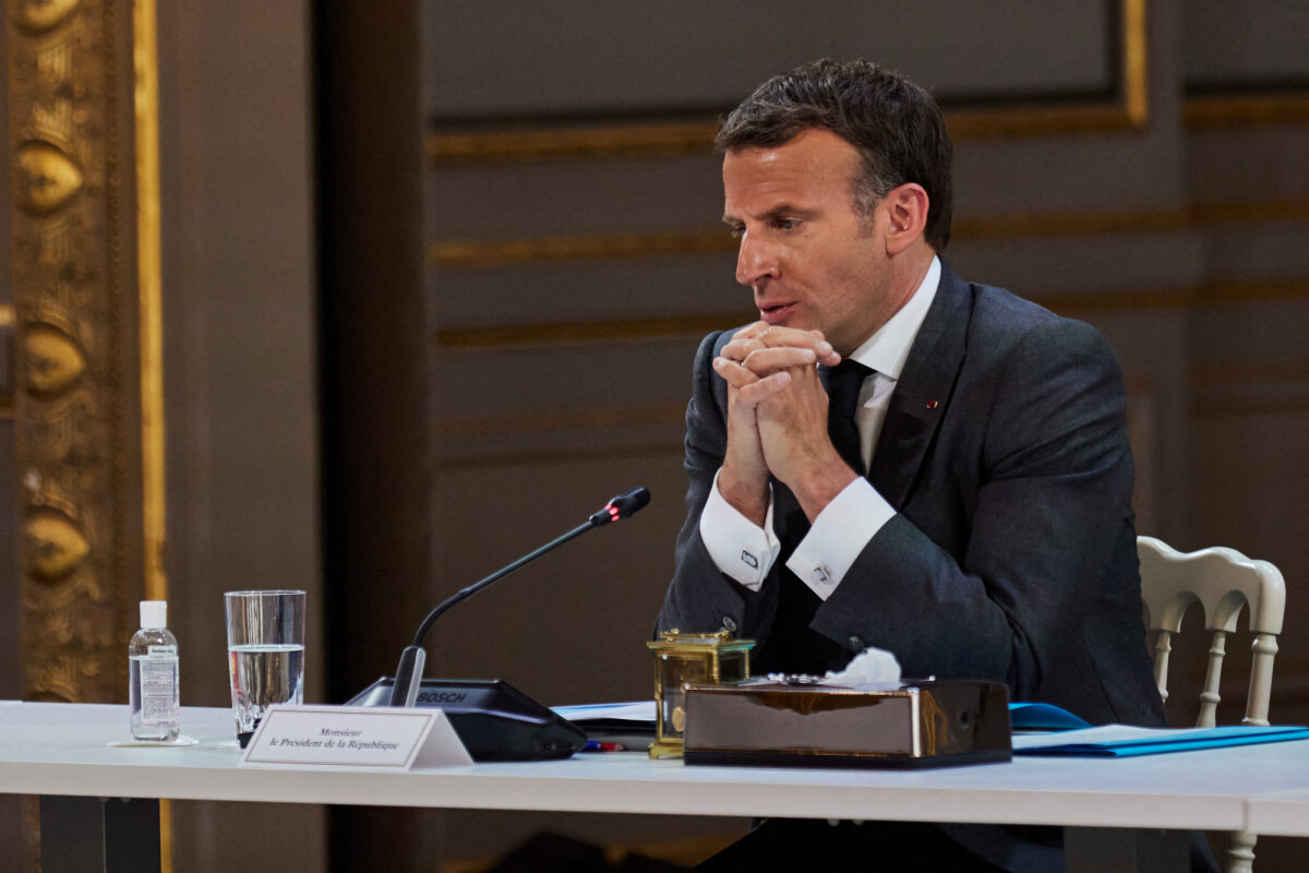 Photo : Le président de la République française, Emmanuel Macron lors ...