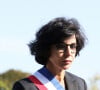 Rachida Dati - La maire du 7 eme arrondissement de Paris inaugure la promenade Edouard Glissant, à Paris, France.